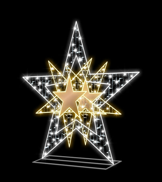 5' 3D Star Warm White Neon Flex