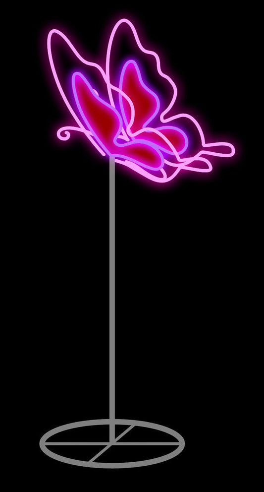 2' Purple and Pink LED Butterfly Display