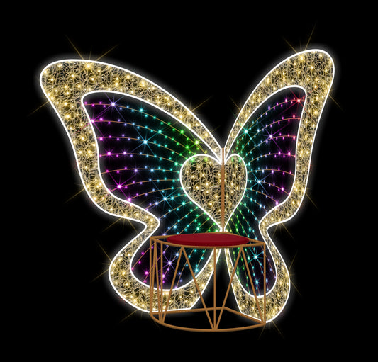 Multi Color LED Butterfly Bench Photo Op