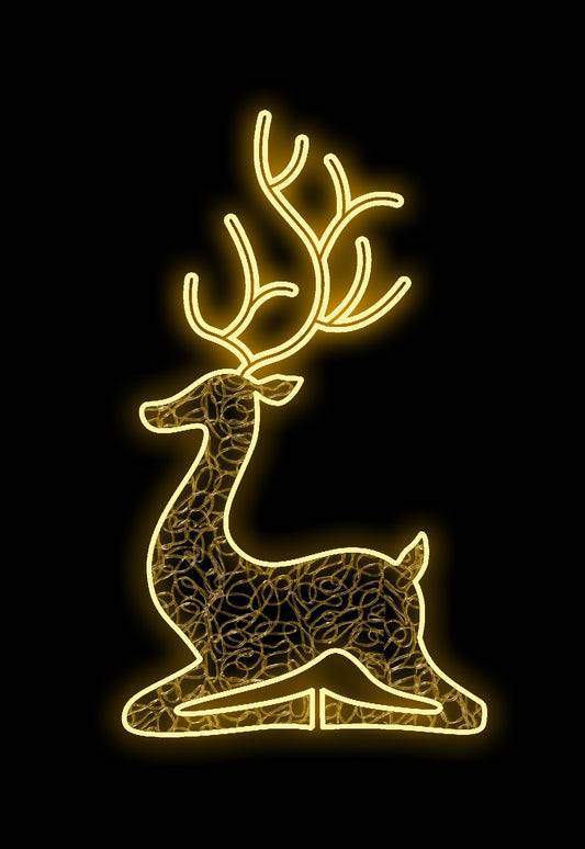 3' Warm White Neon Flex Deer Ground Mount