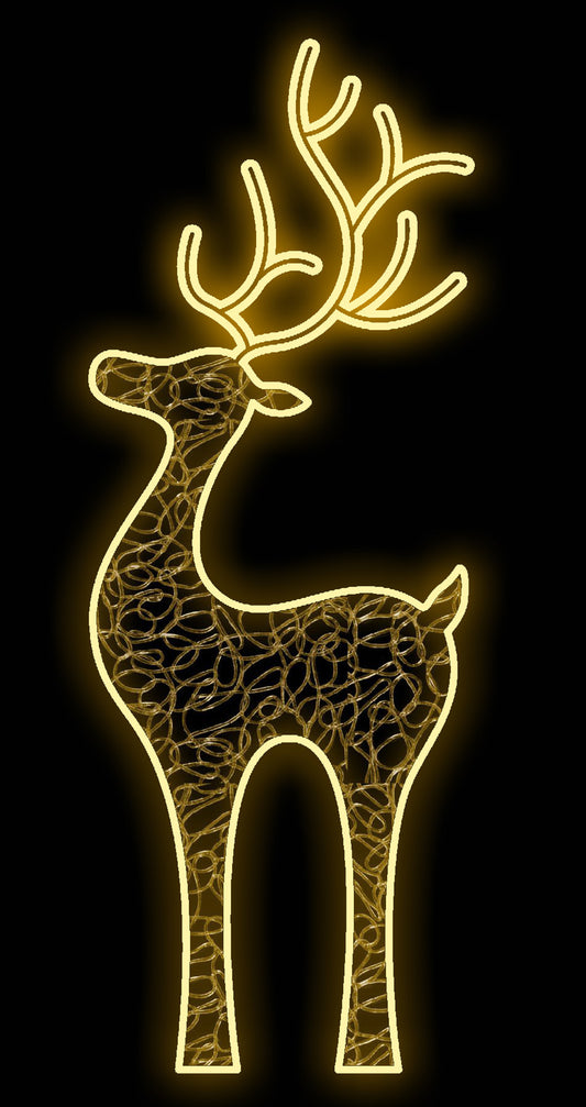 4.5' Warm White Neon Flex Deer Ground Mount