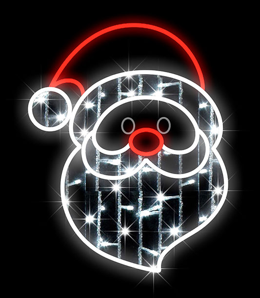 5' Santa Face Warm White and Red LEDs