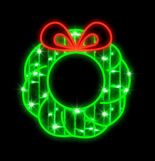 5' Wreath Red and Green LEDs