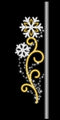 7.5' Pole Mount Two Snowflakes with Swirls