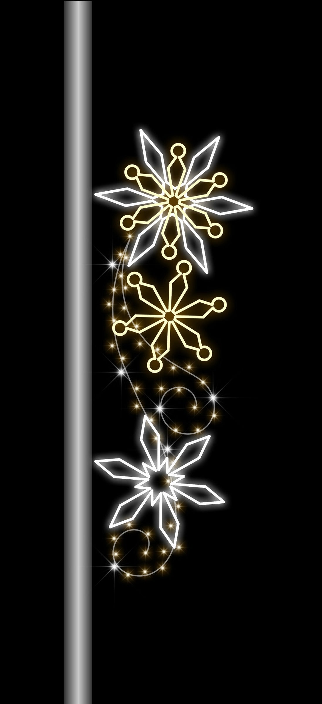 6' Pole Mount with Snowflakes