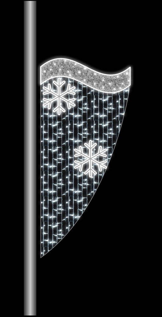 6' Pole Mount Curtain with 2 Snowflakes