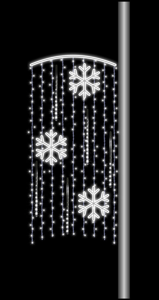 6' Pole Mount Curtain with Snowflakes