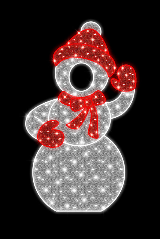 6.5' Phot Op Snowman with Red Hat