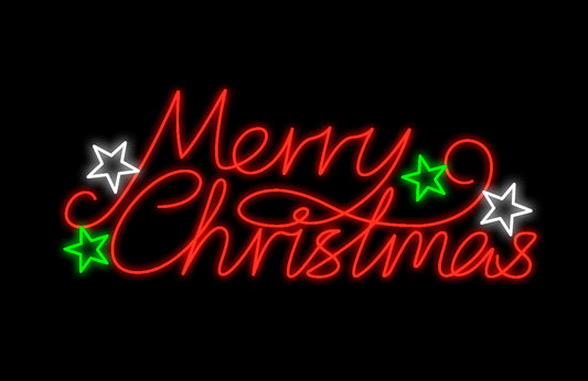 2' Red LED Merry Christmas Sign