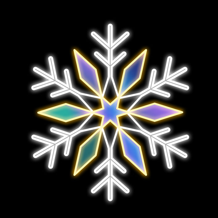 3' Pure White and Blue Hue LED Snowflake