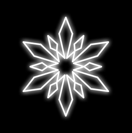 2' Pure White LED Snowflake