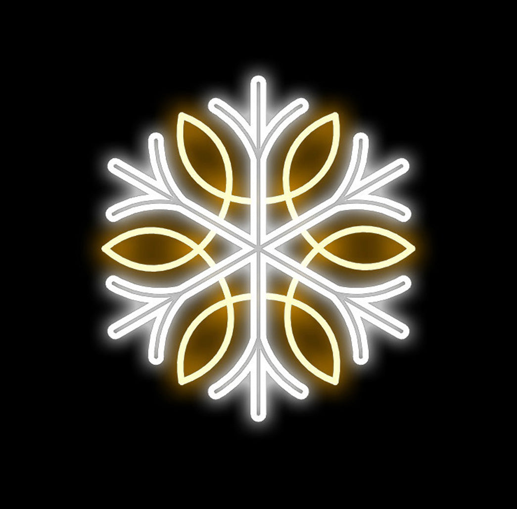 2' Pure White and Warm White LED Snowflake