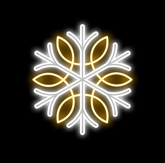 2' Pure White and Warm White LED Snowflake