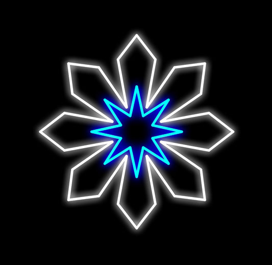 3' Pure White and Blue LED Snowflake