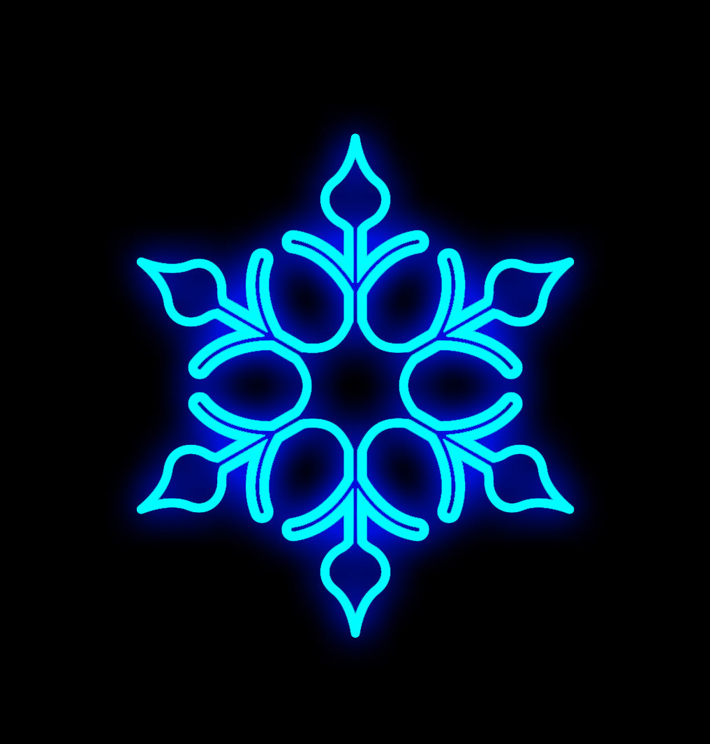 5' Blue LED Snowflake