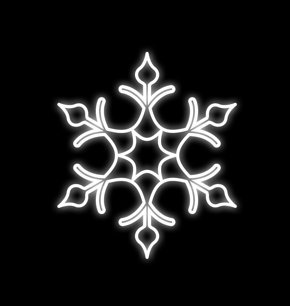 2' Pure White LED Snowflake