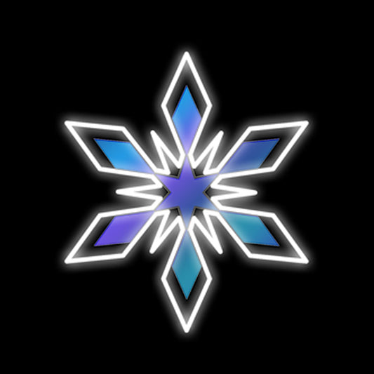 18" Pure White and Blue Hue LED Snowflake