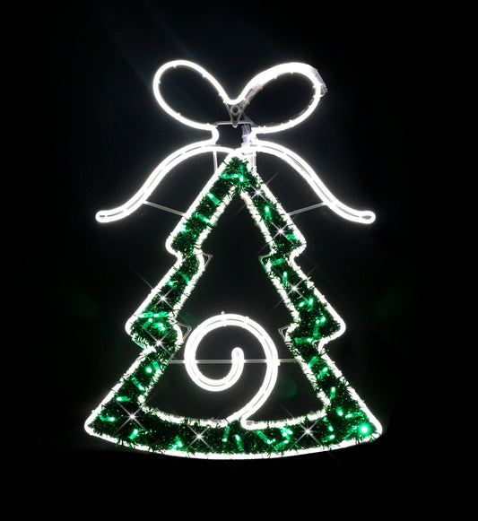 2' Green and Pure White LED Christmas Tree Window Display