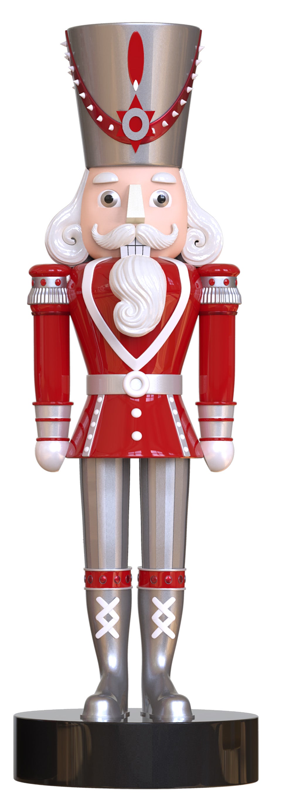 7' Red, Silver and White Nutcracker