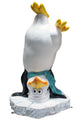 Funny Penguin Standing on his Head with an Aqua Hat & Scarf