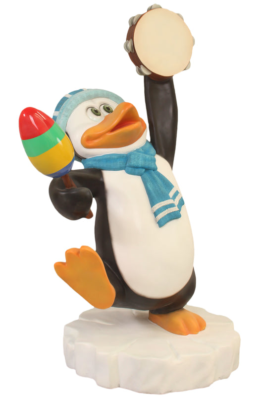 63" Penguin Playing The Tambourine