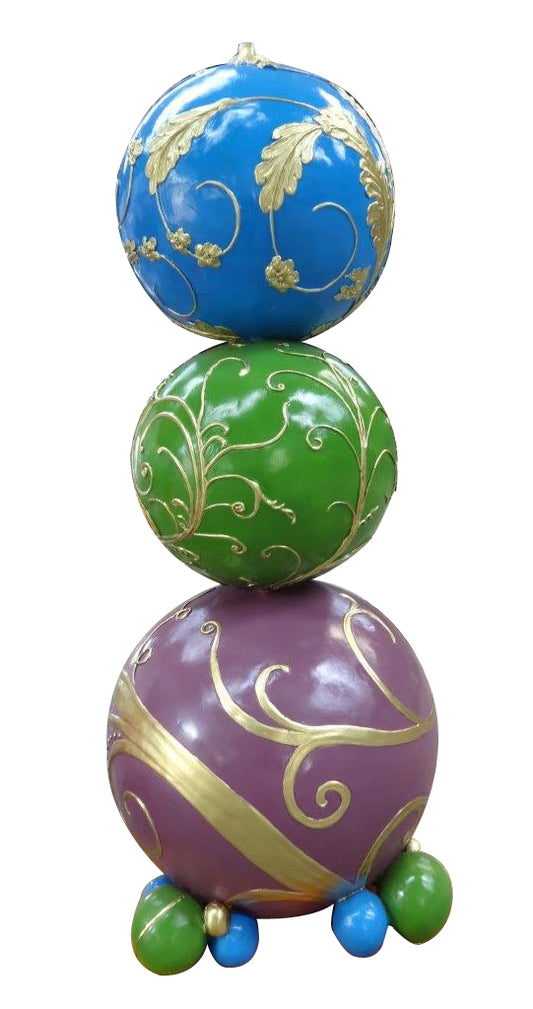 Purple, Green, Blue and Gold 5.5' Stacked Ornaments