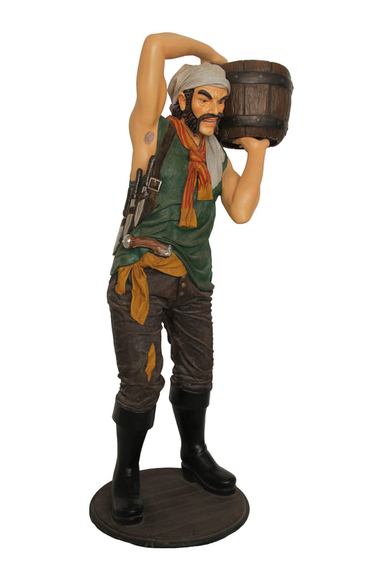 Pirate with Whiskey Barrel