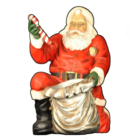 46" Santa Kneeling with Open Toy Bag