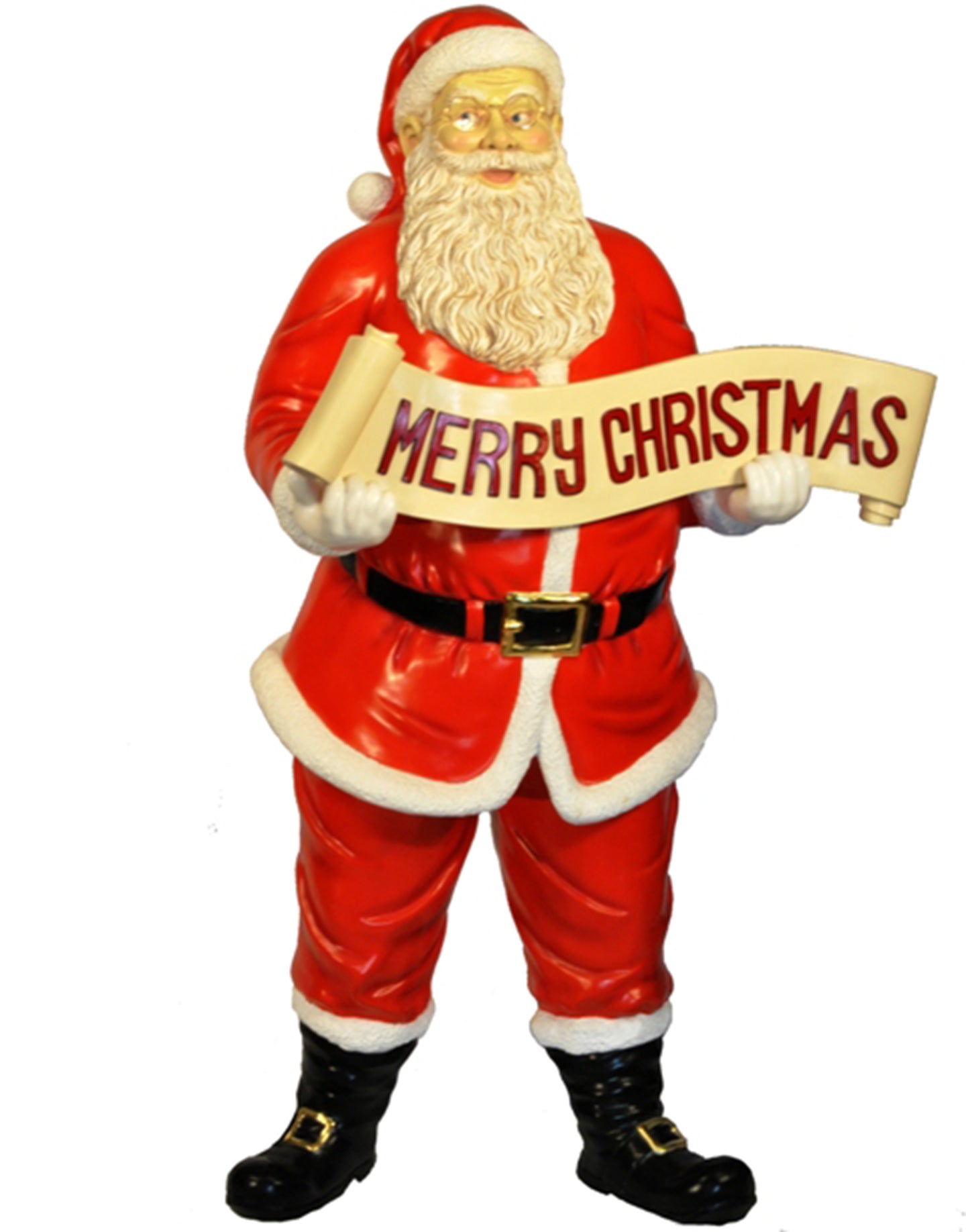 5' Polyresin Santa with Merry Christmas Sign