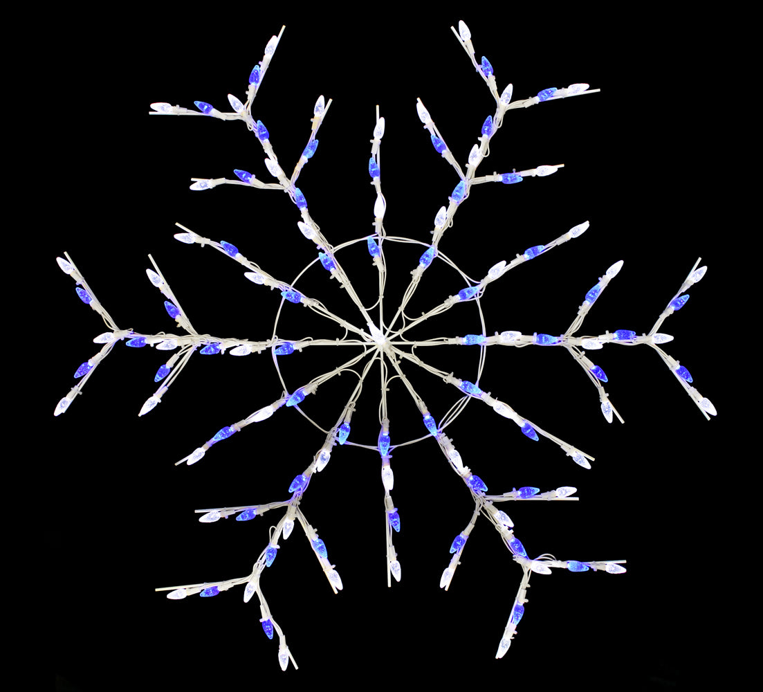 3' Snowflake, C6 Lamps, Blue and Pure White 2 channels for animation