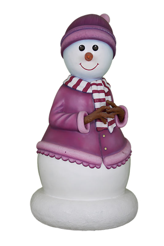 Mini Snowman Mother Dressed in Mauve