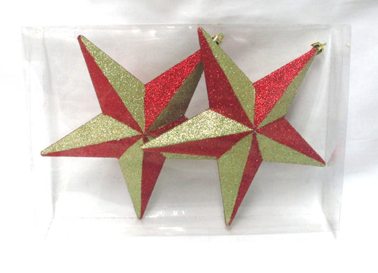 Red and Gold Glitter 7.8" Star