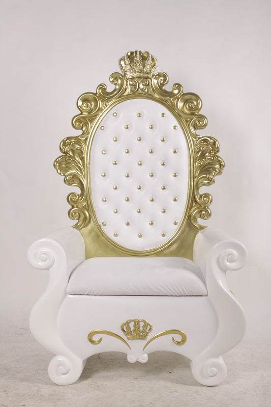 White and Gold Throne with Kings Crown