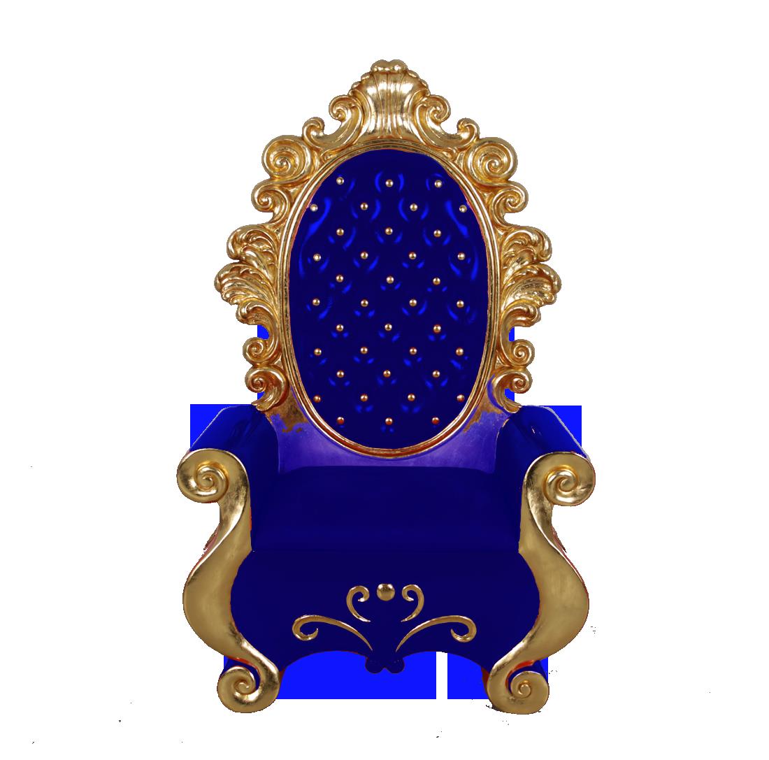 63" Blue and Gold Santa Throne