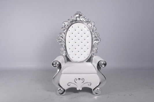 63" Silver and White Santa Throne