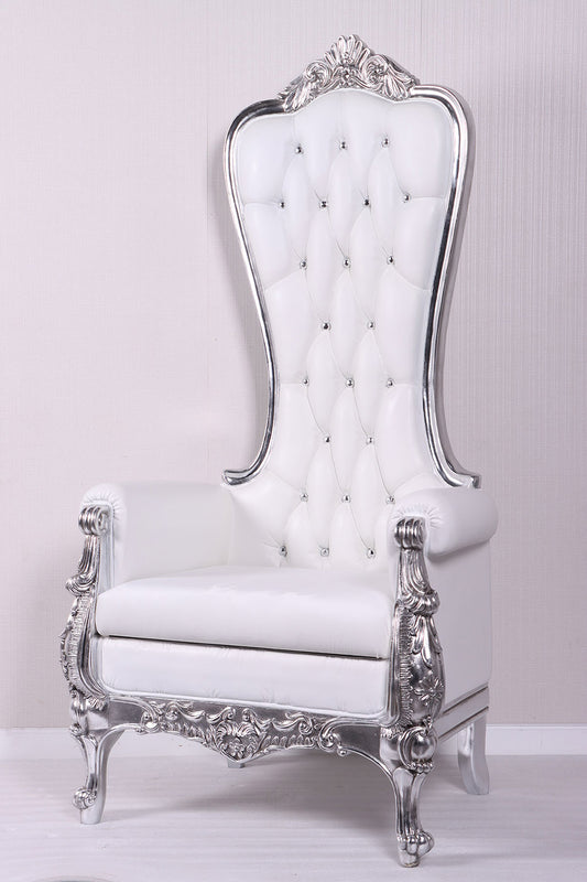 White and Silver Slender Santa Throne