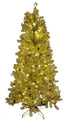 6' Gold and Silver Tinsel Tree Pre Lit with LED Warm White Lights