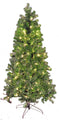 6' Green and Silver Tinsel Tree Pre Lit with LED Warm White Lights