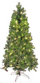 9' Green and Silver Tinsel Tree Pre Lit with LED Warm White Lights