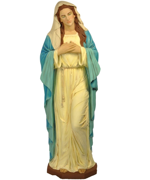 68" Virgin Mary Wearing a Traditional White Gown and Blue Robe