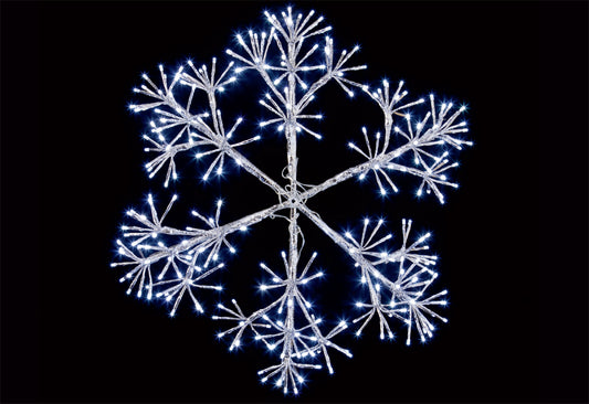 2' Silver Snowflake Wall Mount Pure White LEDs