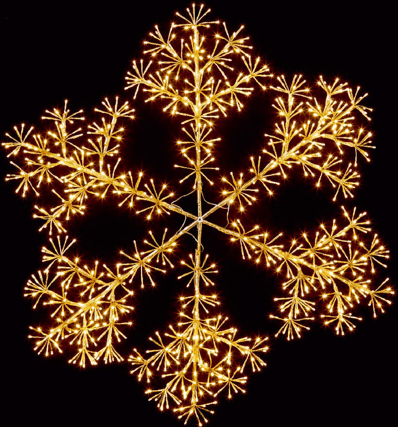 2' Gold Snowflake Wall Mount Warm White LEDs