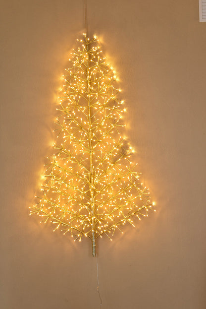 5' Warm White LED Wall Mount Tree with Gold Branches
