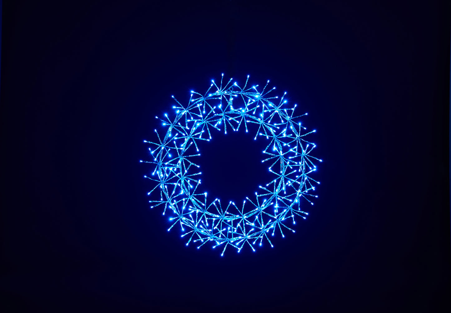 2' Blue Micro LED Wreath with Blue Frame