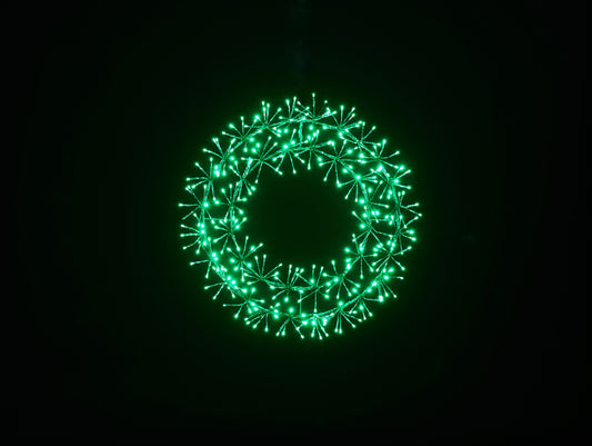 2' Green Micro LED Wreath with Green Frame