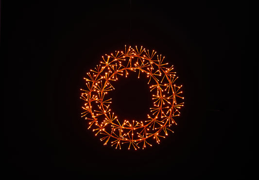 2' Orange Micro LED Wreath with Orange Frame