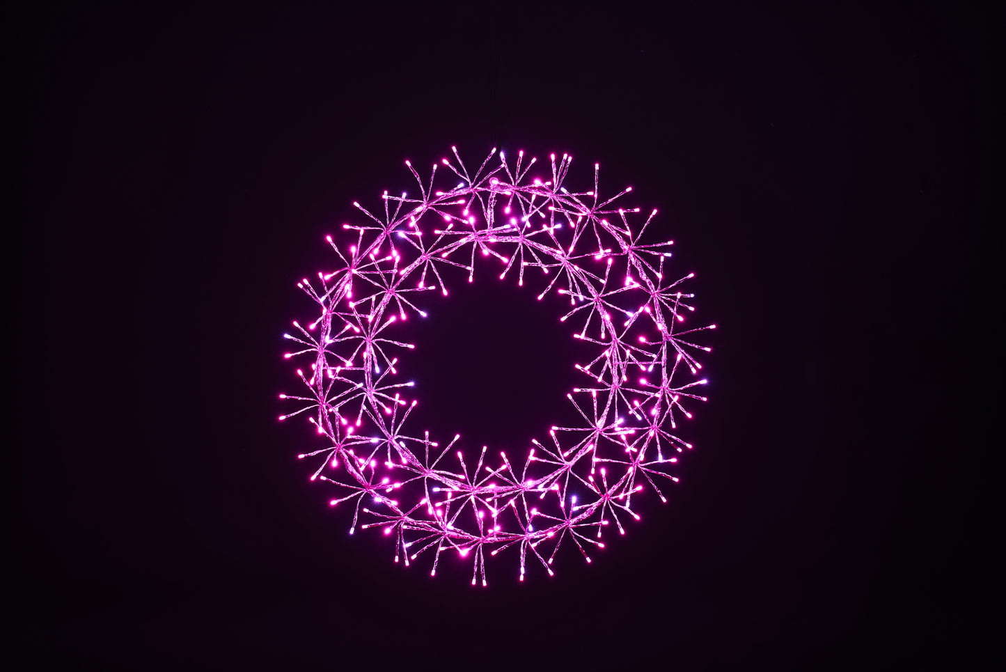 2' Pink Micro LED Wreath with Pink Frame