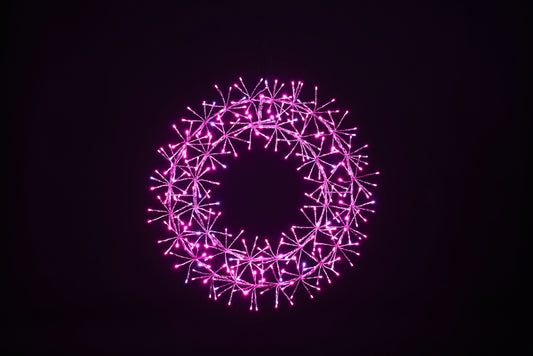 2' Pink Micro LED Wreath with Pink Frame