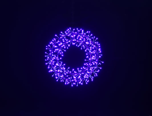 2' Purple Micro LED Wreath with Purple Frame