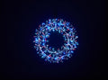 2' Red, Pure White and Blue Micro LED Wreath with Silver Frame